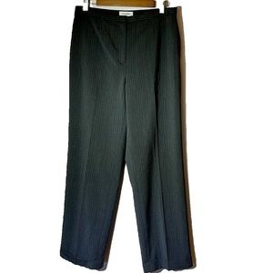 Calvin Klein Women’s Pinstripe Charcoal Gray Dress Pants Size 10 Straight Leg